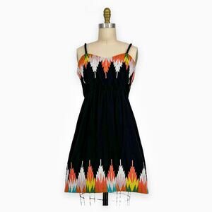 Anthropologie Judith March Embroidered Mini Fit + Flare Dress sz Small